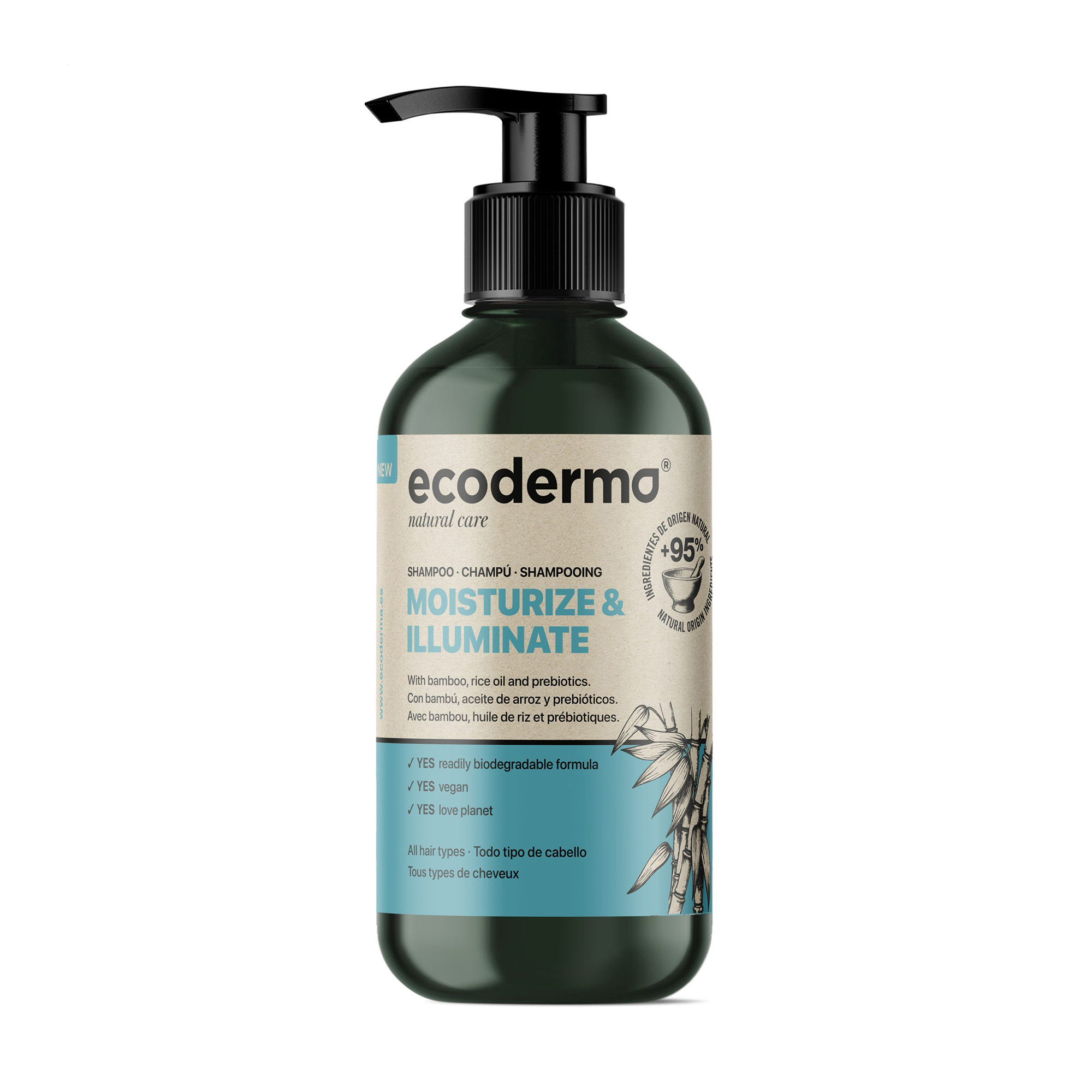 Шампунь Ecoderma Moisturize &amp; Illuminate Shampoo для всіх типів волосся, 500 мл