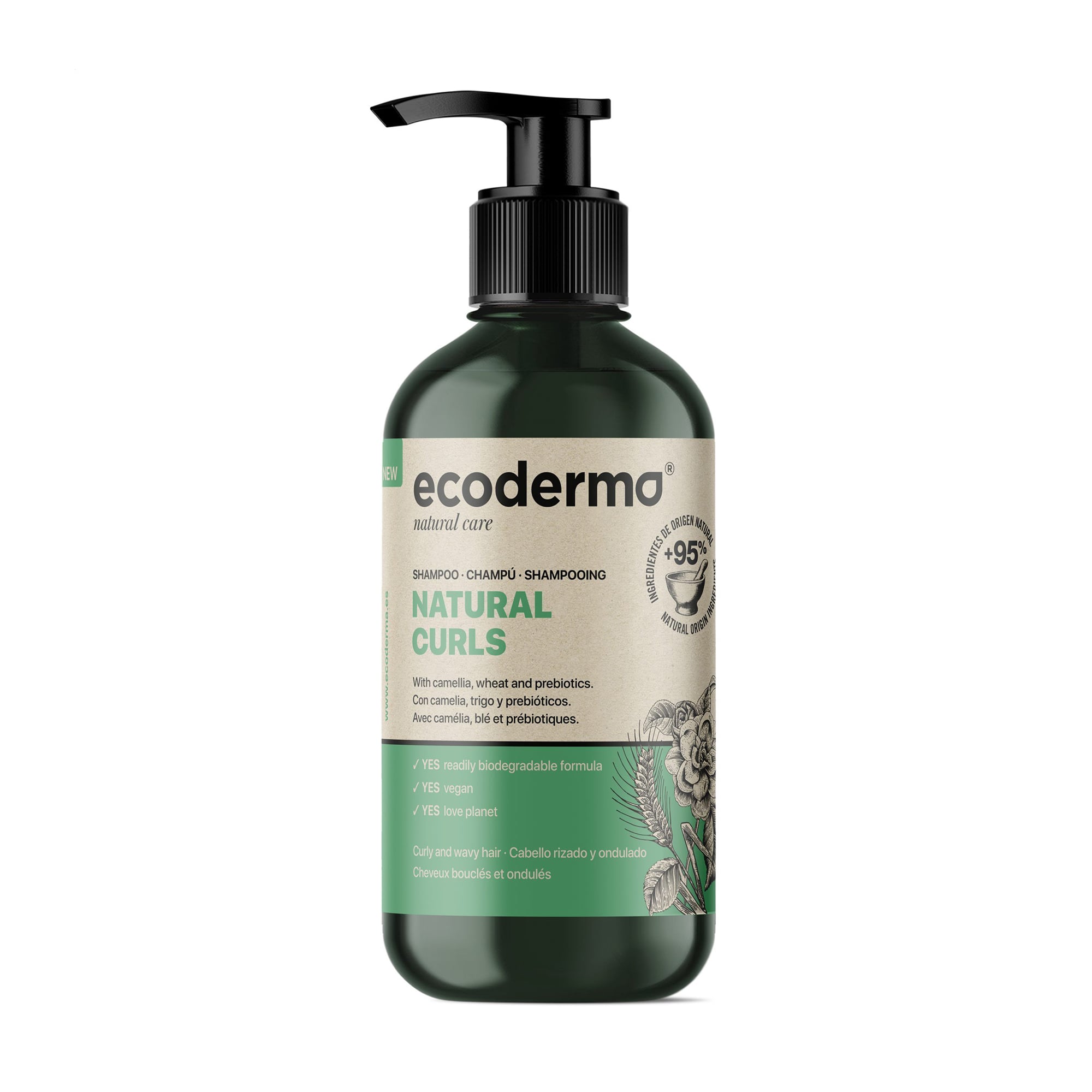 Шампунь Ecoderma Natural Curls Shampoo для натуральних кучерів, 250 мл